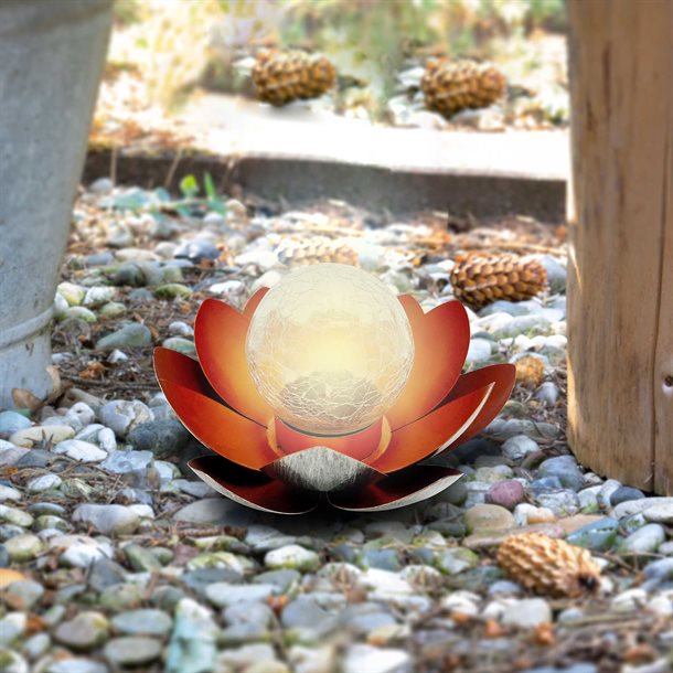 Dekorativ skulpturel solcellelampe - Lotus blomst GL1016EZ
